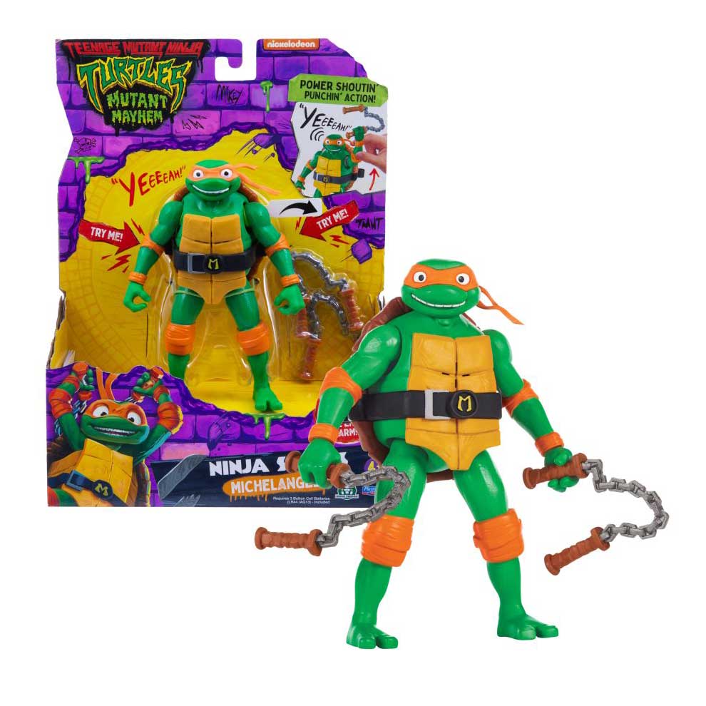 Tartarughe Ninja - Turtles Action Figure Deluxe Ninja Shouts Michelangelo