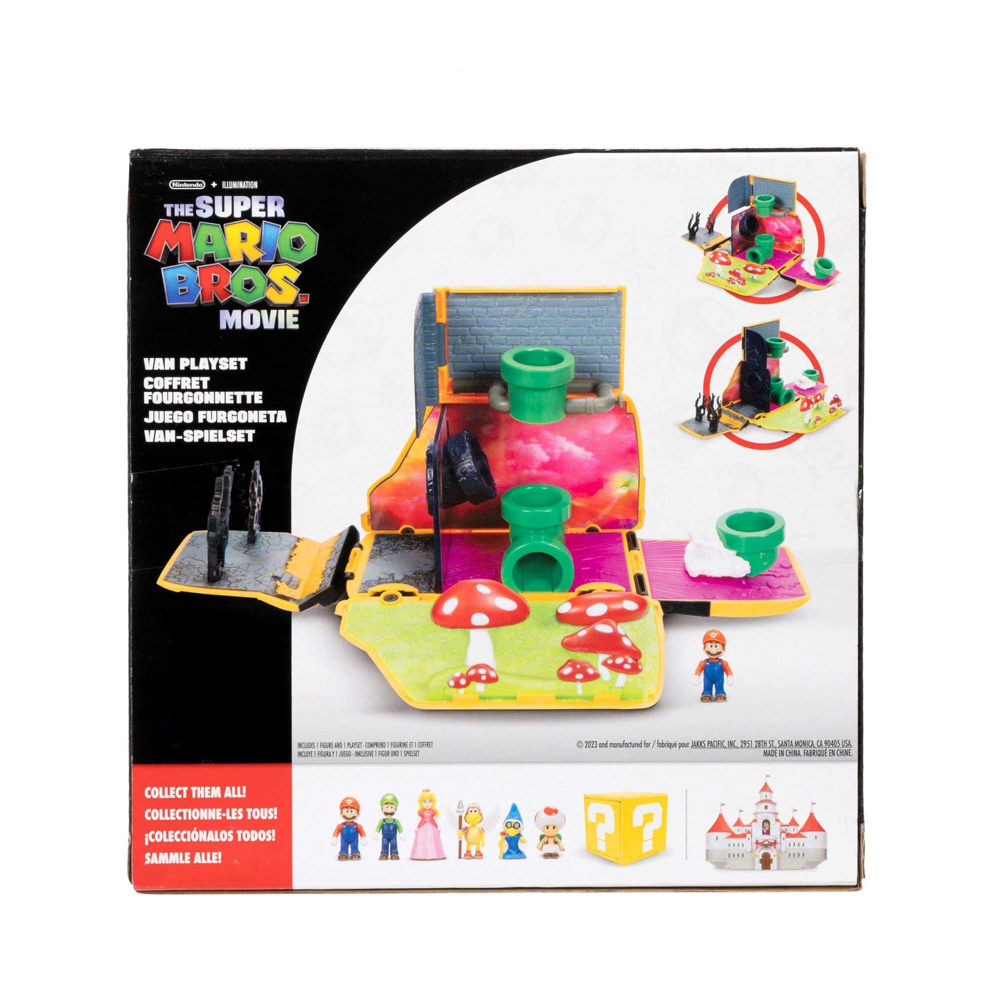 Super Mario Movie playset Mini Van con personaggi 4 cm