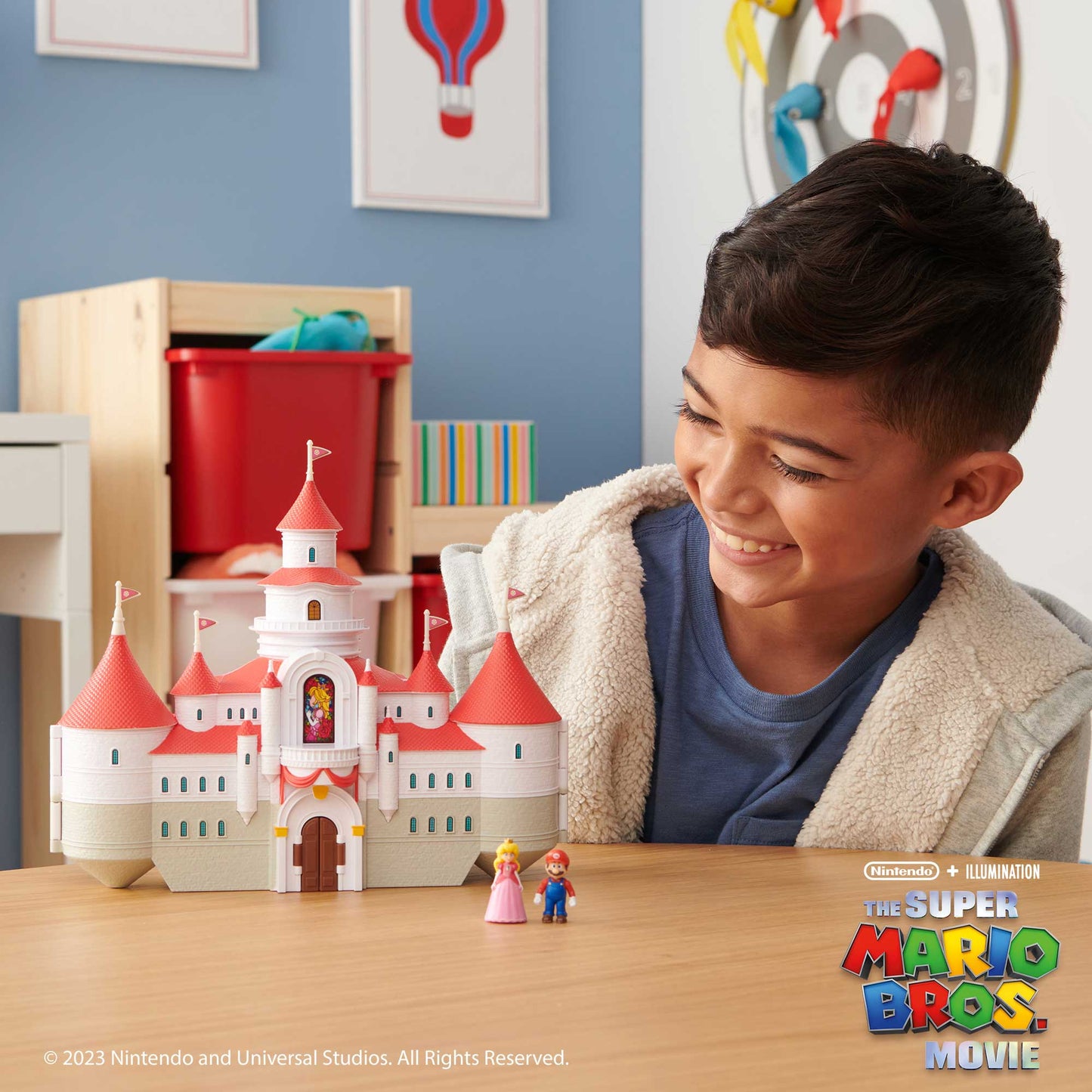 Super Mario Movie Deluxe playset castello di Peach con personaggi 4 cm
