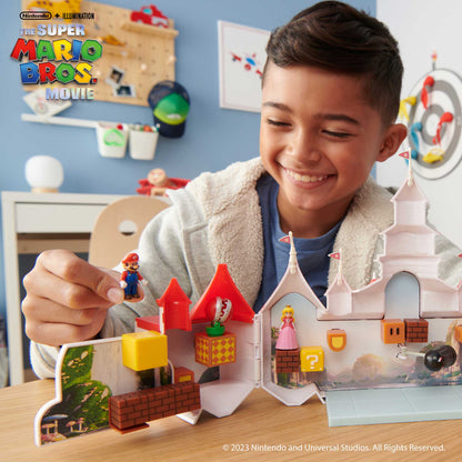 Super Mario Movie Deluxe playset castello di Peach con personaggi 4 cm