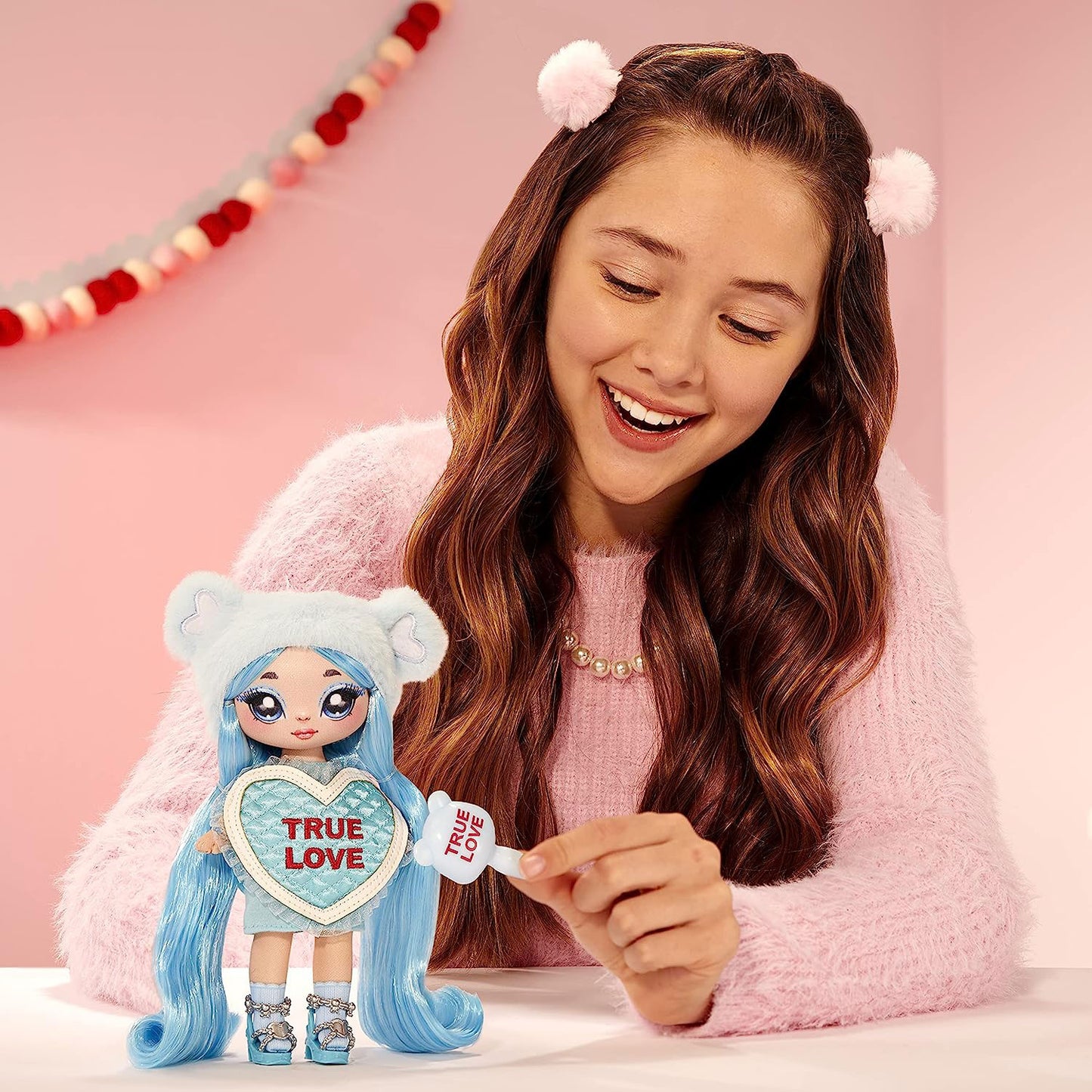 NANANA Surprise Blue Heart Bear