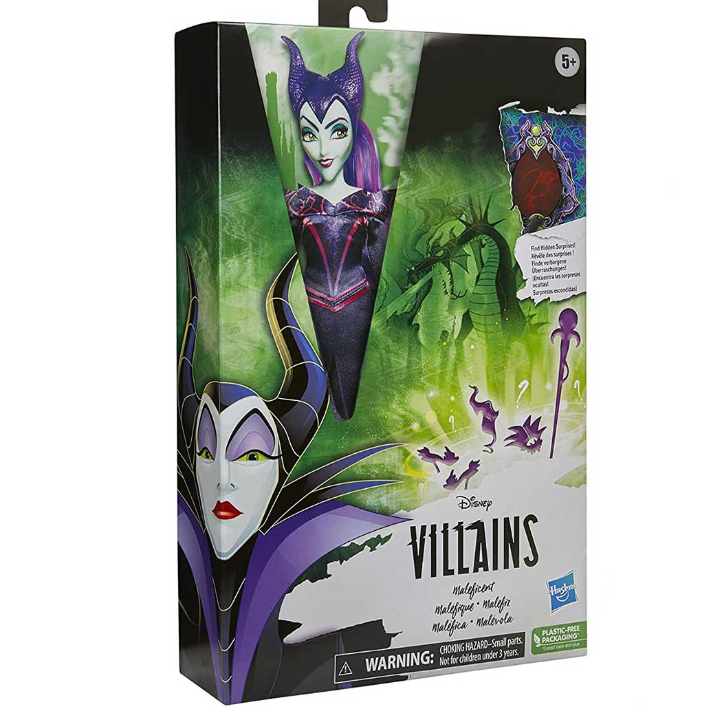 Disney Princess Villains Malefica - Bambola con accessori e vestiti rimovibili