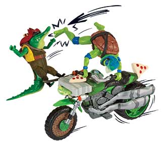Tartarughe Ninja - Turtles Veicoli Con Personaggio Drive 'N Kick Cycle Leonardo