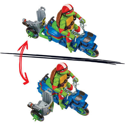 Tartarughe Ninja - Turtles Veicoli Con Personaggio Turtle Cycle Sidecar Raffaello