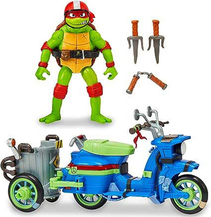 Tartarughe Ninja - Turtles Veicoli Con Personaggio Turtle Cycle Sidecar Raffaello